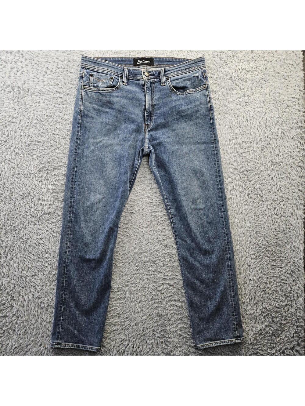 REVTOWN Jeans 33X32 (Fits 34-35x30) Automatic Stretch Whiskers Fading Denim